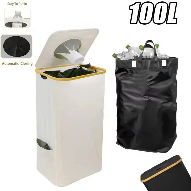 Kosz do przechowywania z pokrywką Kosz do przechowywania butelek nadający się do recyklingu Składany organizer na butelki na odpady Zdejmowany