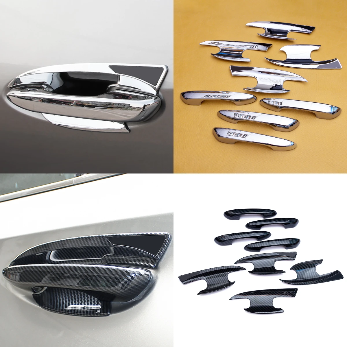 

Car Side Door Handle Cover Trims Protector For Lexus UX UX200 UX250h UX300e 2019-2025 ABS Carbon Fiber Look / Glossy Chrome