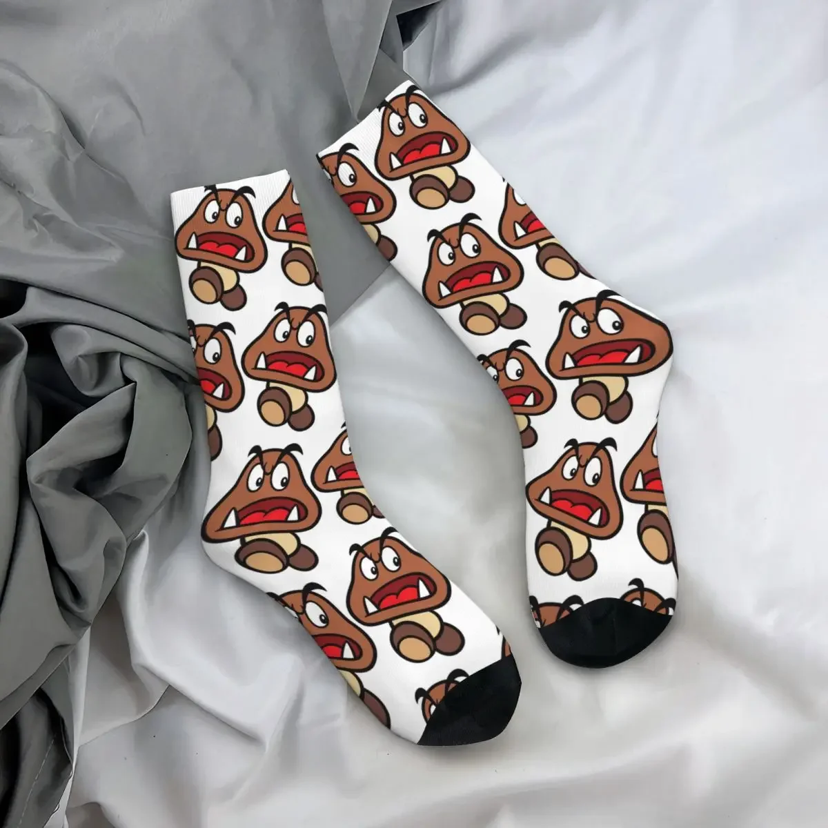 

Носки на все сезоны с рисунком Goomba, забавные длинные носки для мужчин и женщин, подарки на День святого Валентина