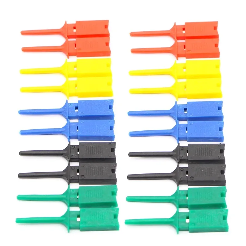 12Pcs/lot Test Hooks Clips Flat Test Wiring Hook Connection Claw Logic Analyzers Clip Red Black Yellow Green White Blue