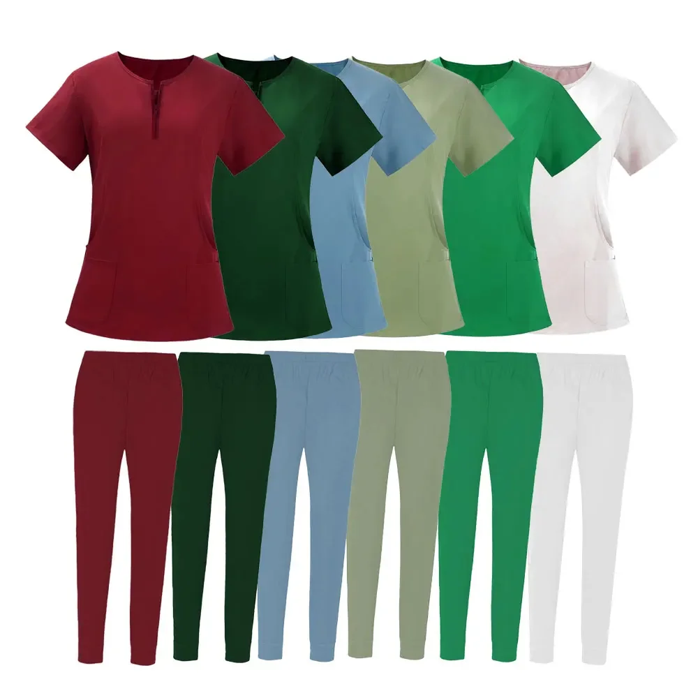 غرفة العمليات مجموعة زي عمل المستشفى ، اللوازم الطبية ، بدلة جراحة الأسنان للممرضات ، أزياء العمل ، بيع بالجملة