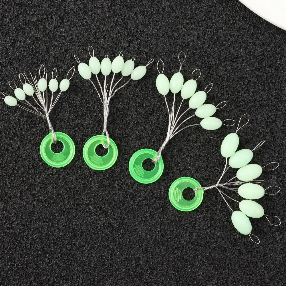 60pcs(10 Groups) Vislijn 6-20# Carp Line Stopper Luminous Space Beans Fishing Accessories Rubber Float Catfish Flotador