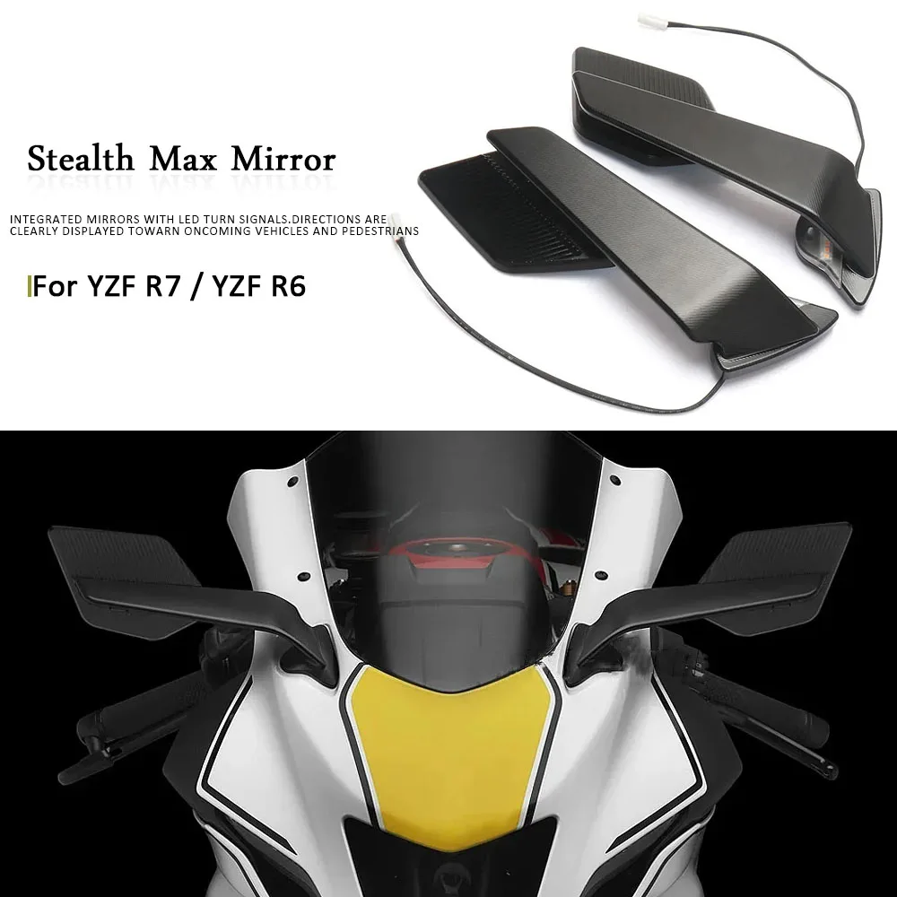 

Аксессуары для мотоциклов YZF-R7 YZFR7 YZF R7 2021-2025, зеркала заднего вида, новые с светодиодными указателями поворота для YAMAHA YZF R6 2017-2020