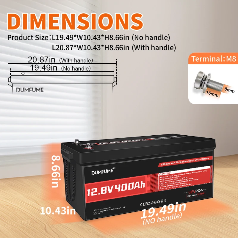 

Dumfume 12 В 400 Ач литий-железо-фосфатный аккумулятор 5120 Вт мощность 200 А BMS мотоцикл LiFePO4 аккумулятор идеально подходит для троллинговых двигателей лодка