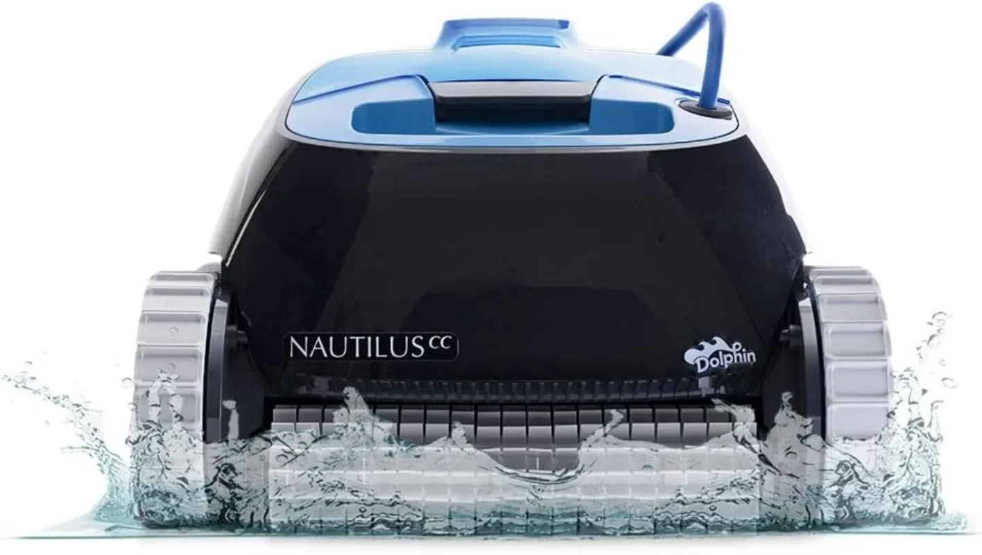 Dolphin Nautilus CC Automatic Robotic Pool Vacuum Cleaner, Wall Climbing Scrubber Brush, Top Load Filter Access, Ideal for Above
