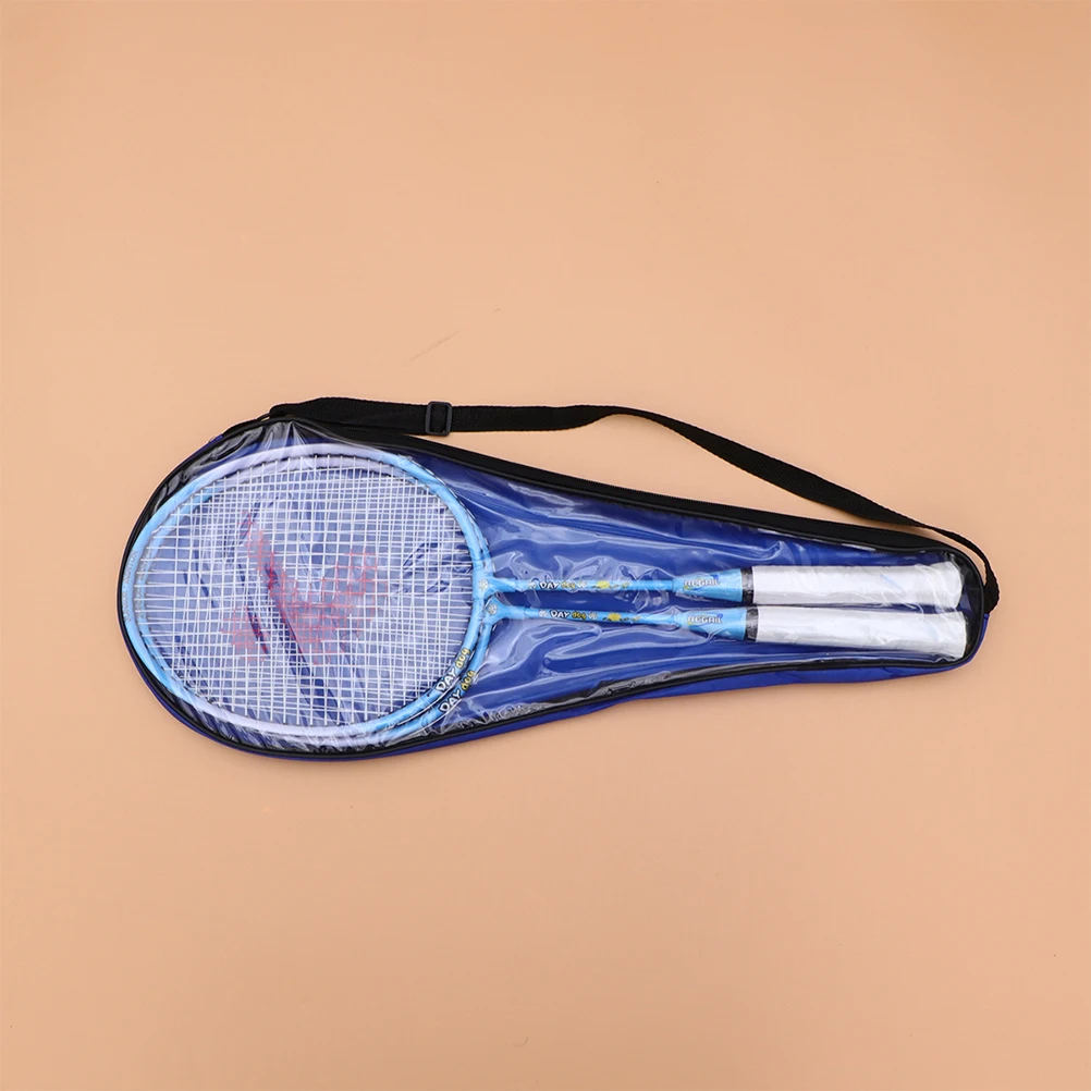 

1 Pair Badminton Racket Aluminium Alloy Lightweight Training Pats For Outdoor Sports Cartoon Design Blue Pink