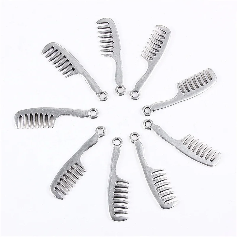 20Pcs Tibetan Silver Color Charms Scissors/Hair Dryer/Comb/Mirror/ Curlers Charm Pendant For Unisex DIY Jewelry Accessories