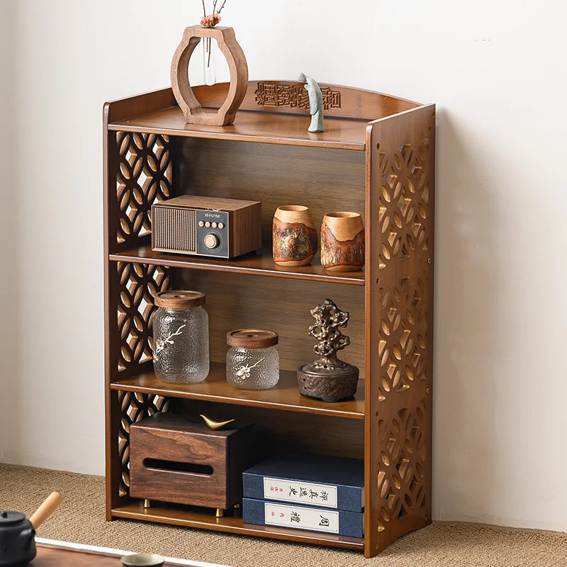 Multi-Layer Wall-Aligned Living Room Tea Cabinet Household Low Table Storage Unit Chinese Window Alcove Sideboard