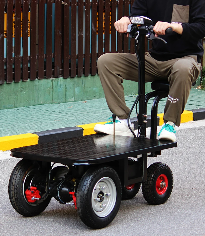 Heavy-Duty Four-Wheel Electric Climbing Flatbed Truck Removable Seats for Construction Site Cement Gravel Transport Shopping view 6