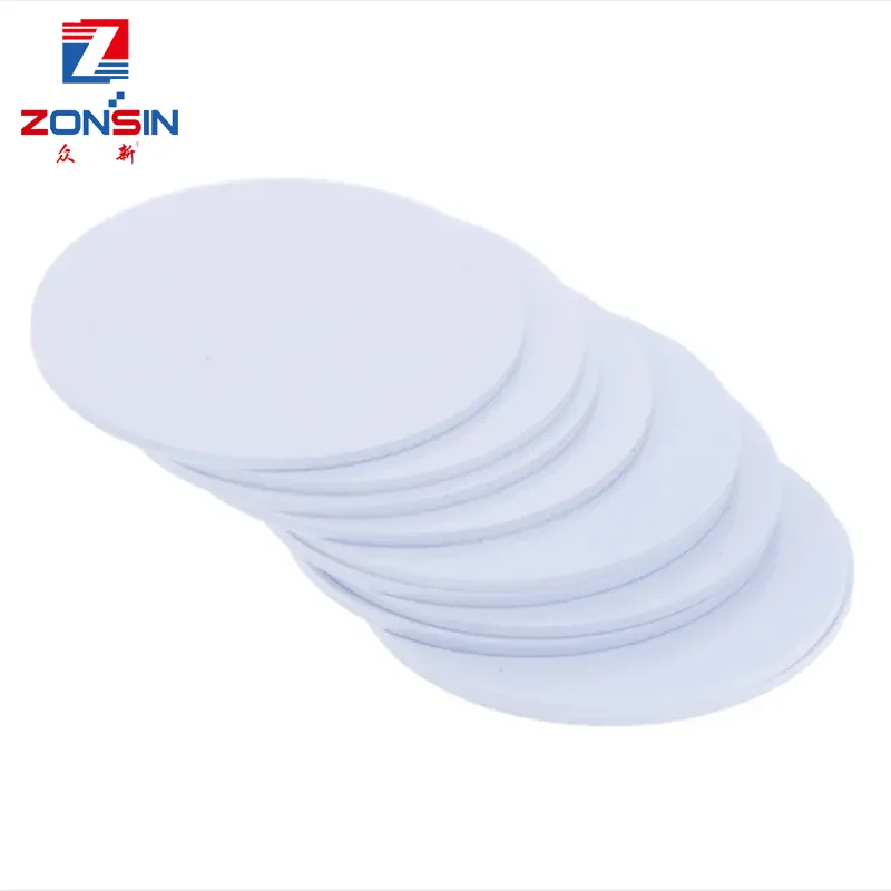 Chip de PVC branco de Ntag215 em branco, Chip NFC, chips redondos, 25mm, 0.98in, 10PCs, 63HD