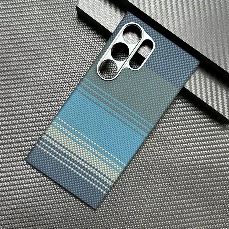 For Samsung S25Ultra Luxury Carbon Fiber Kevlar Magnetic Phone Case For Samsung Galaxy S24 S23 Ultra Anti Shock Protective Cover