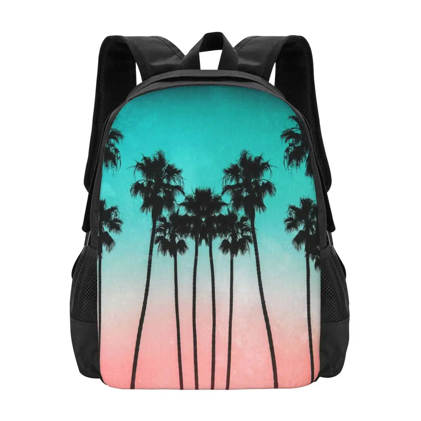 

Palm Trees, дизайнерская сумка с 3 узорами, студенческий рюкзак, пальма, Калифорния, винтажная ретро-текстура, всякая всячина, закат, нам, пляж, природа