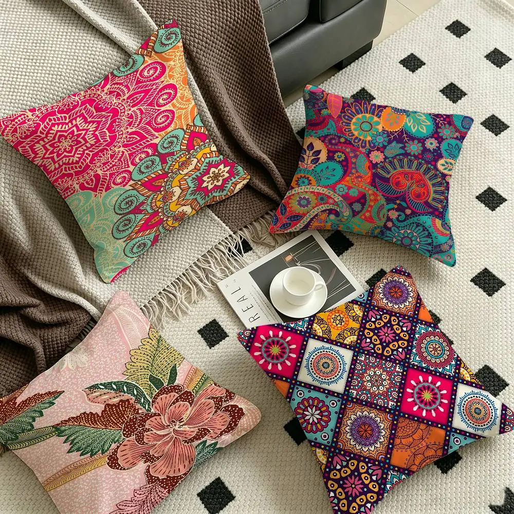Badik Indonesia Batik design Maple Design Cushion Cover Happy Autumn Harvest decor Holiday Decorati Pillow Cover