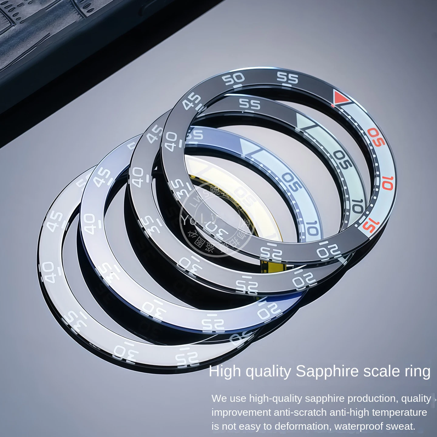 42rmx33.6mm Watch Bezel Insert ‌Sapphire Luminous Scale Ring for IWC Aquatimer Chronograph Mechanical watch Replacement Parts