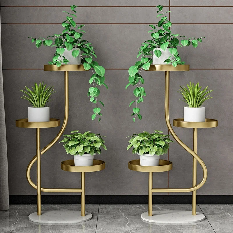 

High-End Nordic Flower Rack - Light Luxury Living Room Shelf, Multi-Layer Stand for Balcony Greenery, Succulents Display