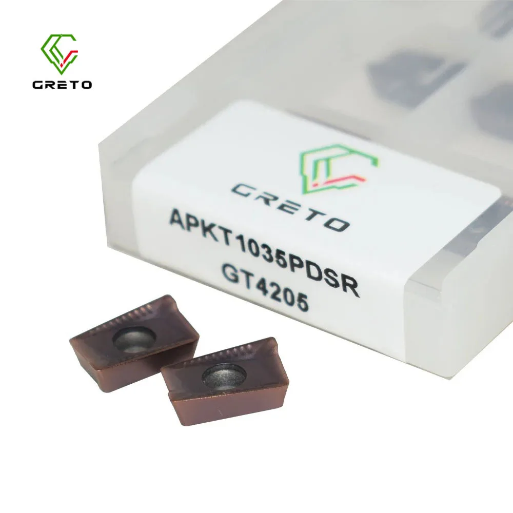 

GRETO APKT1035 PDSR APKT1035PDSR APKT 1035 PDSR GT4202 Black Color Carbide Milling Insert APKT For Steel and Stainless Steel