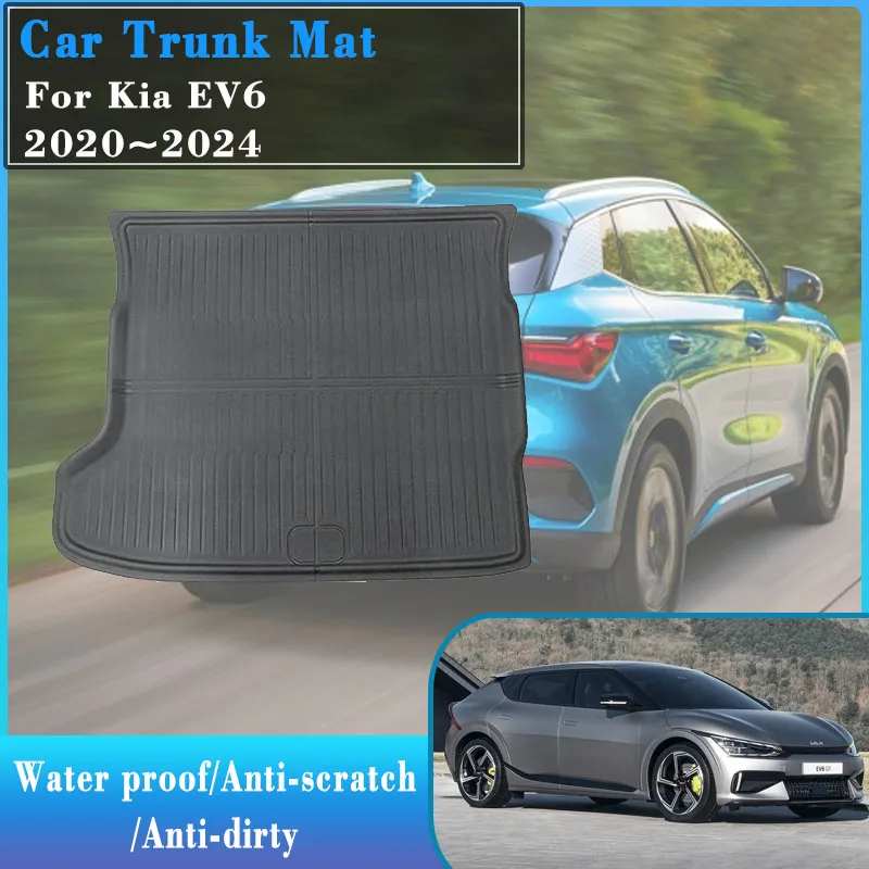 Car Boot Mats For Kia EV6 GT-Line CV 2021 2022 2023 2024 TPE Waterproof Rear Trunk Storage Pads Tray Carpet Mud Auto Accessories