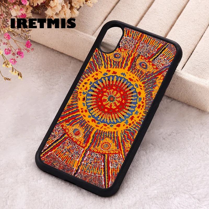 Iretmis Phone Cover Case For iPhone X XS Max XR 11 12 13 PRO MINI 14 15 16 Plus Rubber Psychedelic Space Aesthetic Trippy Hippie