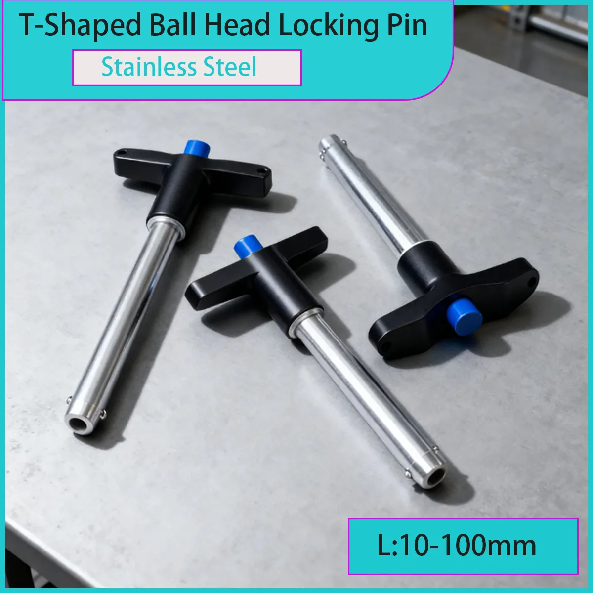 

T-Shaped Quick Locking Pin Metric Ball Head Trailer Pin Universal for Machinery Automotive Equipment