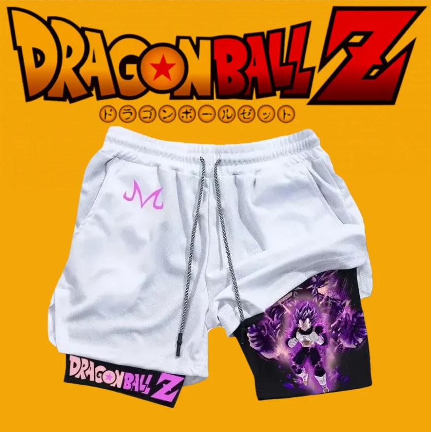 

Лето 2022, Dragon Ball Vegeta, мужские уличные брюки в стиле аниме для спортзала, брюки для фитнеса, двухслойные шорты с дышащей сеткой, спортивная одежда Y2k