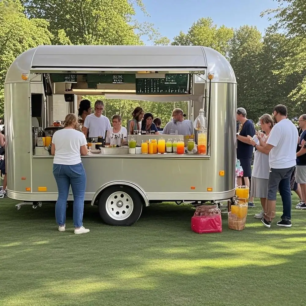 Custom Commercial Bubble Tea Drink Trailer Mobile Beverage Catering Truck Street Snack Food Truck for Night Market Drink Stand