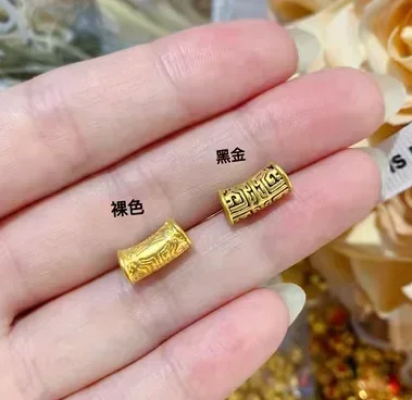 Eldorado Gold  new arrival 24k pure gold pipes for couples 999 real gold charms for bracelet gold spacer