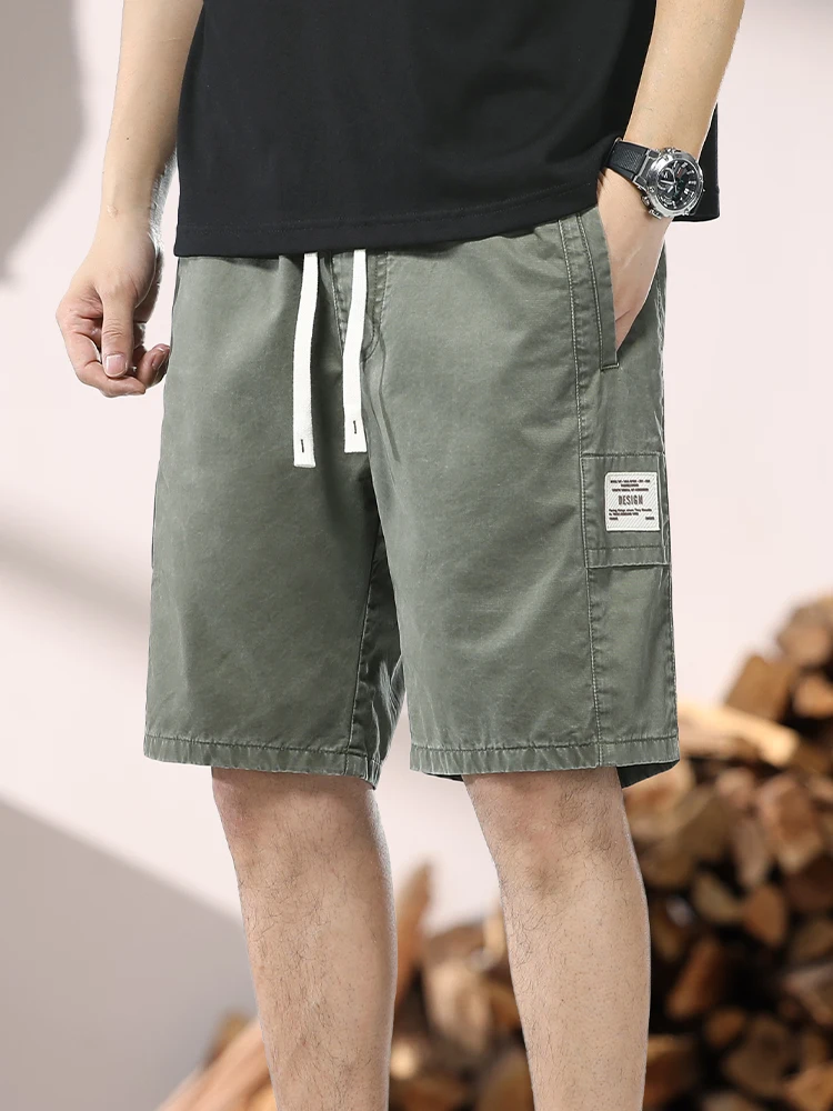 

Military een Retro Workwear orts Men's Summer New Sle ular Five-Point Casual Mid-Length Pants Breathable Cotton Yout...