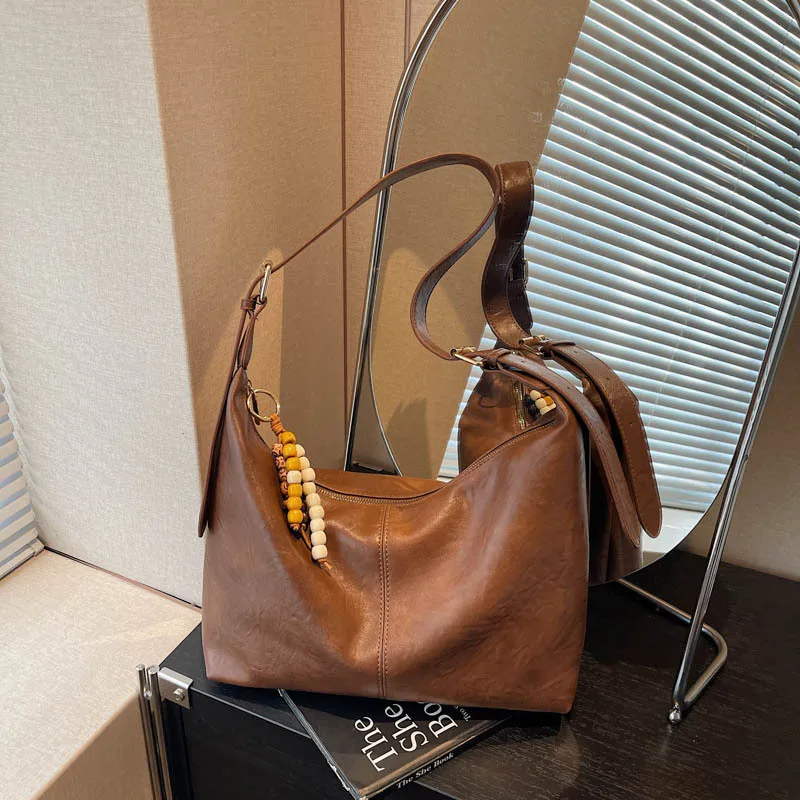 

Винтажная повседневная трендовая сумка через плечо для женщин, сумка на плечо, универсальная женская большая сумка, сумки для покупок большой вместимости, дизайнерские сумки