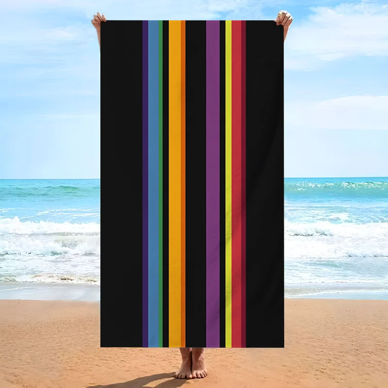 High Quality Rainbow Striped Beach Towel Pool Bath Blanket Large Absorbent Summer Tropical Beach Towel 80x160cm