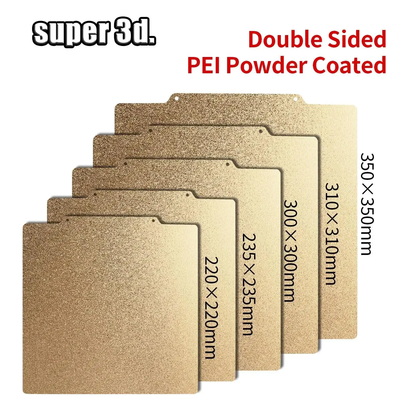 Magnetic PEI Powder Sheet 235/250/310/350/220mm Double Sided Spring Steel Sheet Textured For Ender 3 CR10 P1P SW-X1 Build Plate