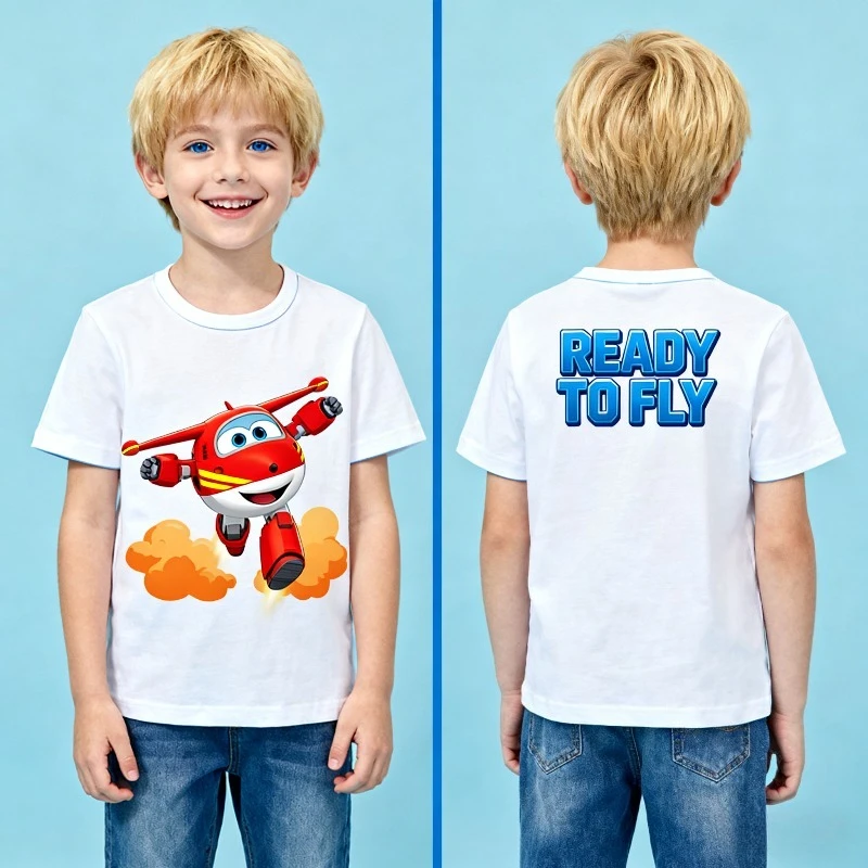 

Brand Disney Super Flying Man Trend Summer Printing Crew Neck Cotton T-Shirt Boys and Girls Loose Casual Trend Student Gifts