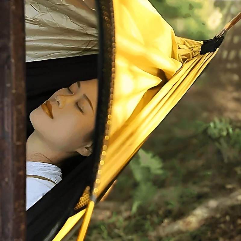 Наружный гамак для кемпинга с защитой от комаров и насекомых, портативный складной быстрооткрывающийся нейлоновый гамак с защитой от опрокидывания