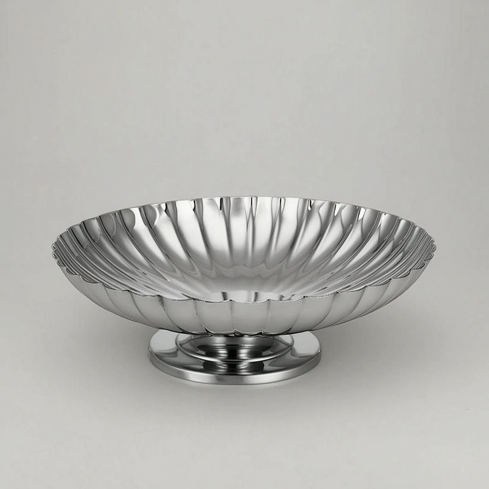 Fruit Bowl with Pedestal Fluted Pedestal Bowl Serving Dish Polished Elevated for Hosts, Dining Table, Kitchen Counter