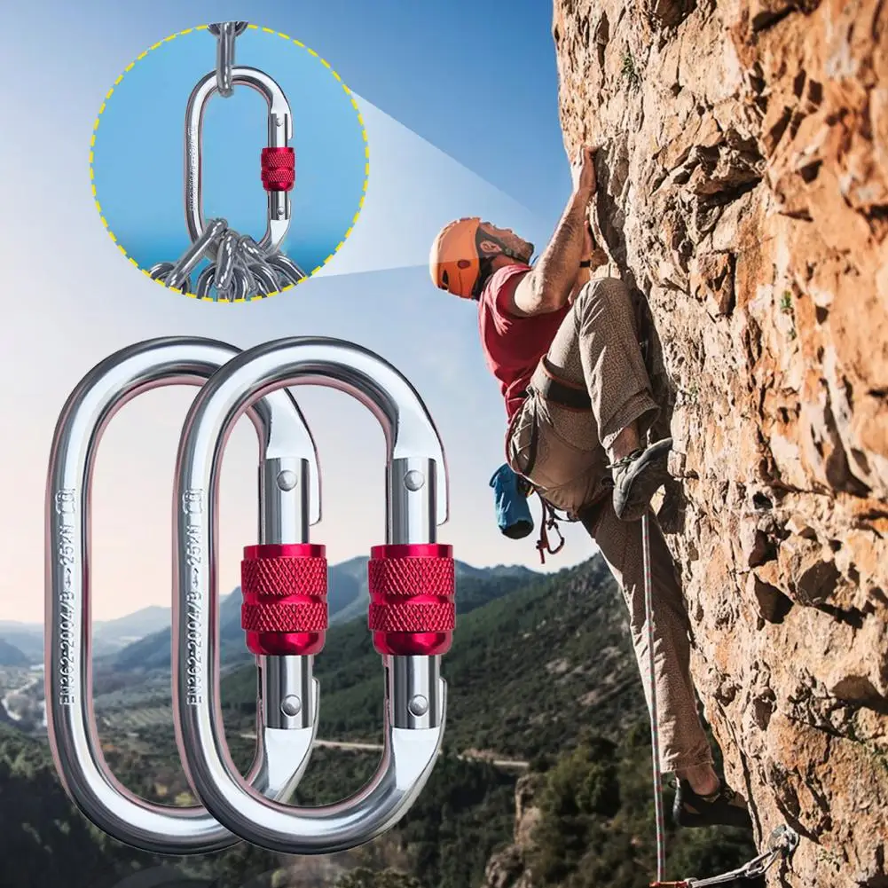 Firefighter Carabiner Safety Belt Carabiner Heavy Duty Outdoor Climbing Safety Carabiner Clip 25kn Alloy Steel for Camping