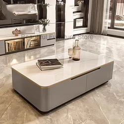 Living Room Luxury Coffee Table Trau Storage Modern Mesa Lateral Mobile Coffe Table White Minimalist Couchtisch Furniture