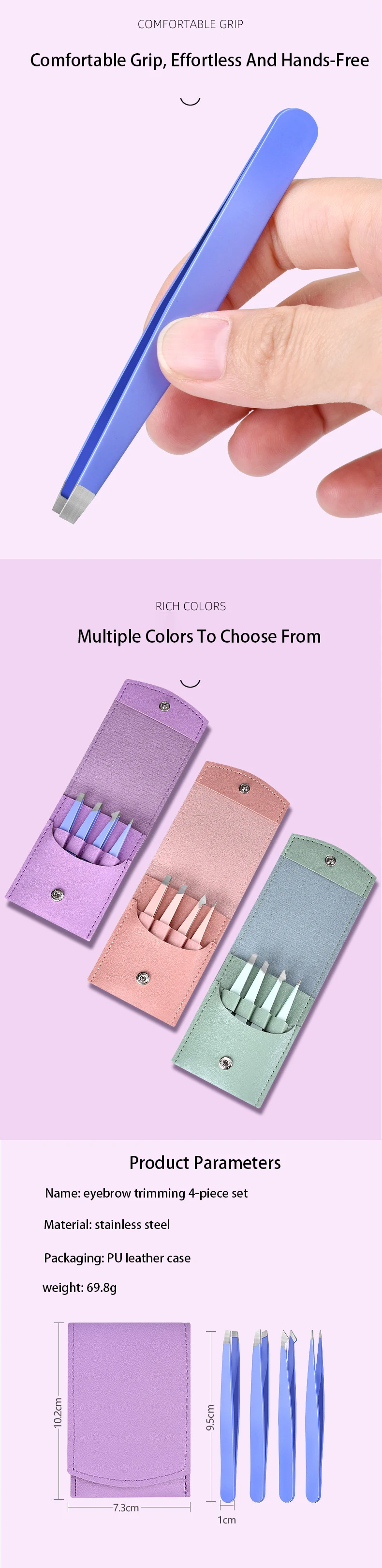 Augenbrauenpinzette Bunte Haarschönheit Feine Haare Puller Edelstahl Schräge Augenbrauenklammern Entfernung Make-up-Tools – Detail 17