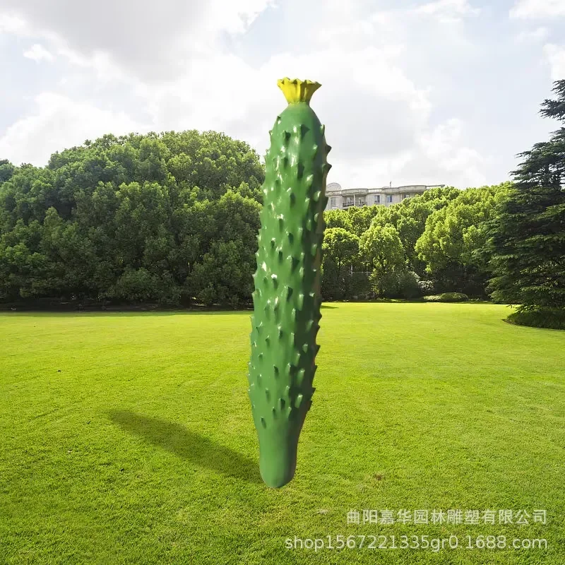 Simulated Cucumber Sculpture Fiberglass Outdoor Garden Decoration Large Size Floor Mount Plant Shape Irregular