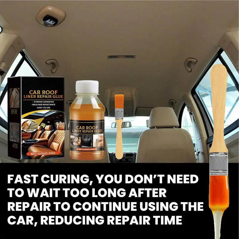 Car Ceiling Repair Adhesive Car Roof Liner Quick Repair 100g Quick Repair Adhesive Instant Strong Bonding Leather & Fabric image 5