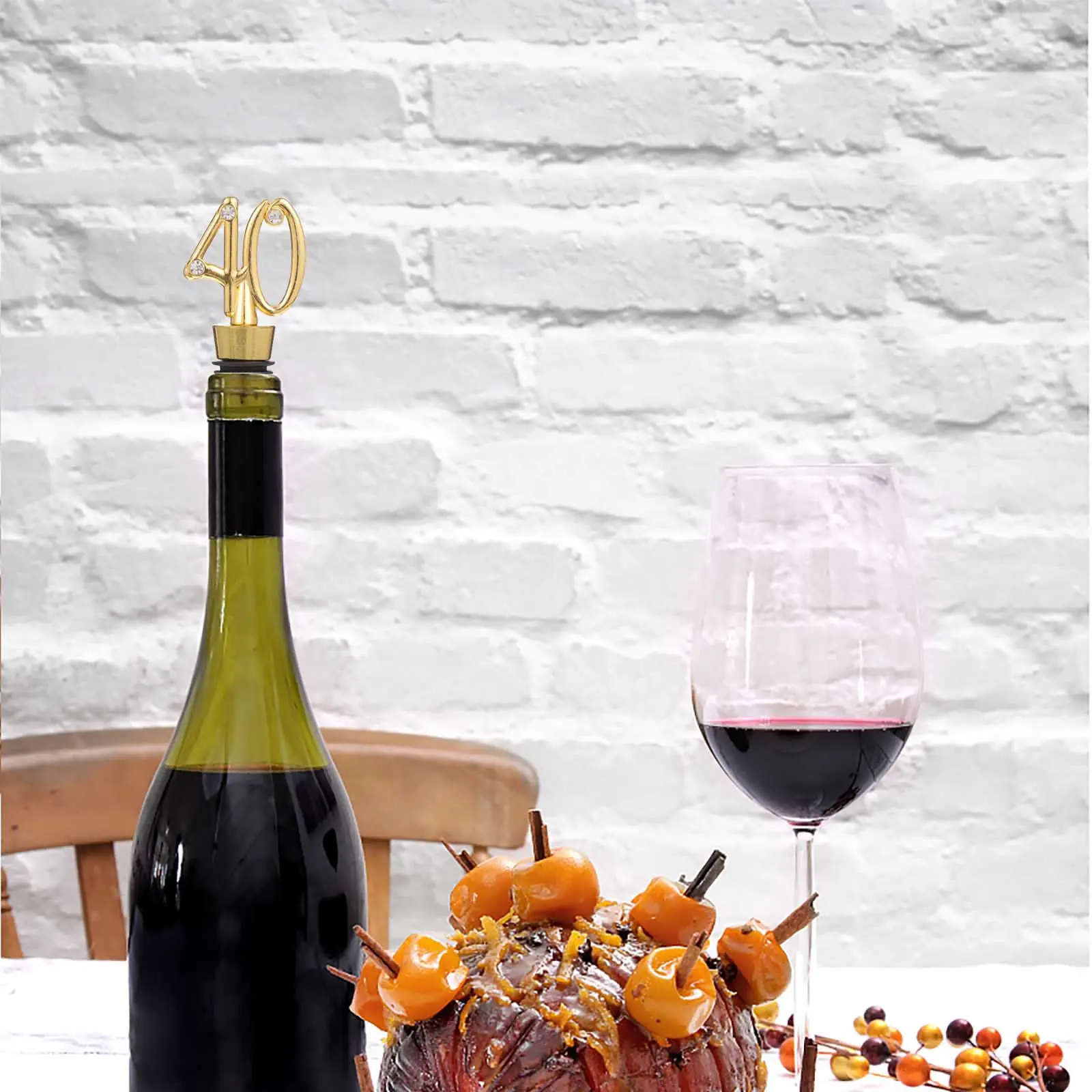 1Set Number 40 Wine Bottle Stoppers Alloy Airtight Seal Preserves Wine Beer Drinks 3 Wedding Birthday Party