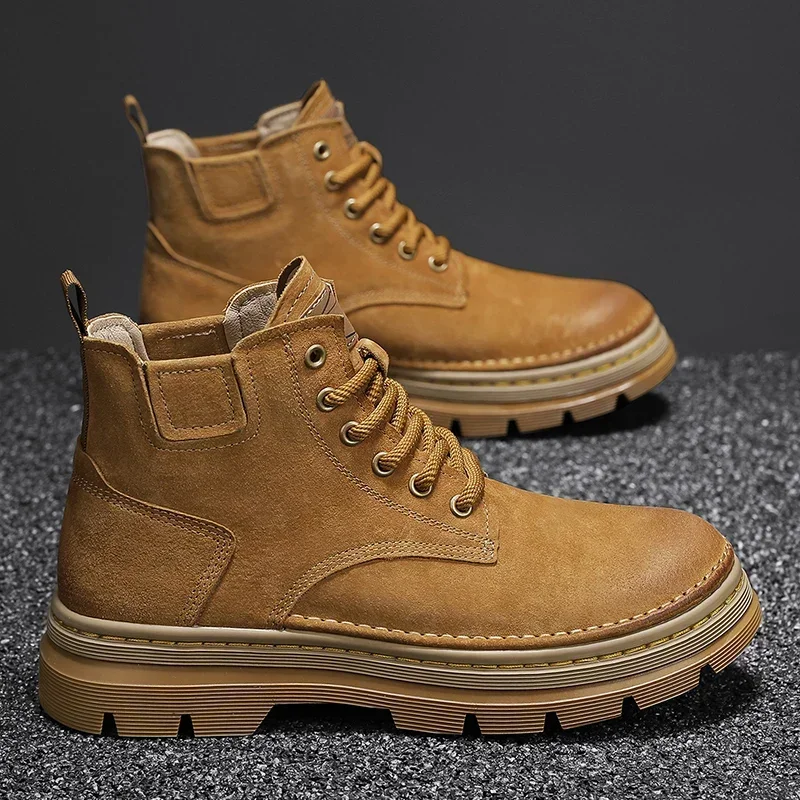 

Ботильоны мужские повседневные, Нескользящие, износостойкие, рабочие короткие сапоги, модная обувь для снега, осень 2024