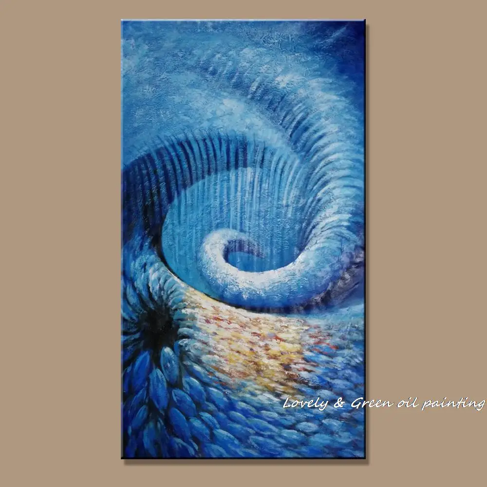 

Mintura Original 100% Handpainted Sea World Oil Painting On Canvas,Asbtract Wall Art,Picture For Living Room Entrance Decoration