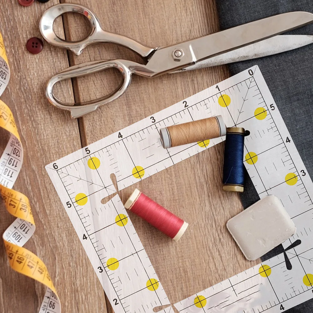 

2pcs Clear Acrylic Patchwork Ruler Durable Sewing Quilting Tool Fabric Cutting Rectangle Template Professional Clothing Ruler