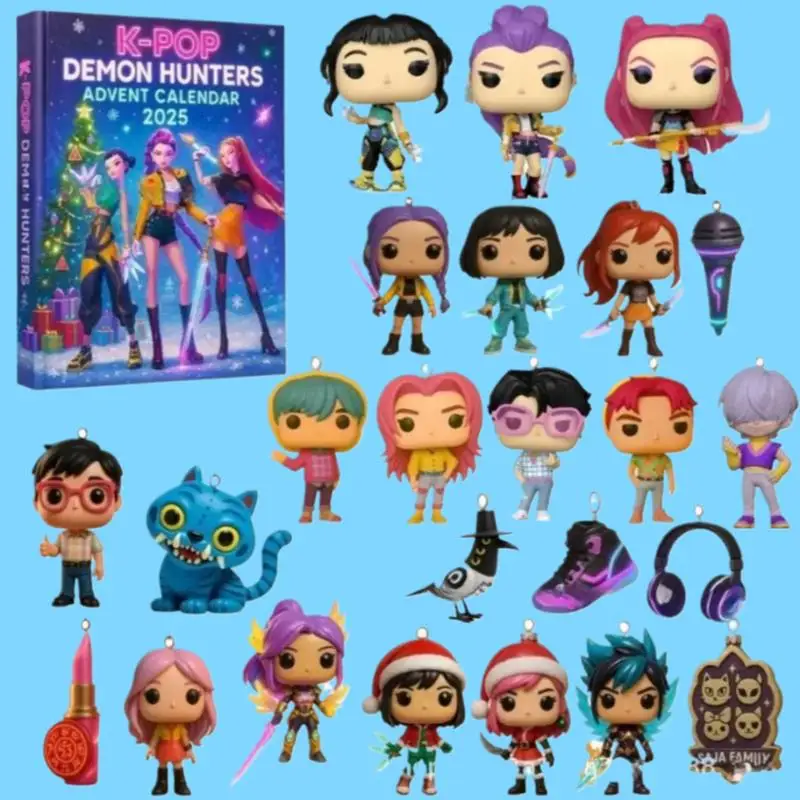 # + Acryl Demon Hunter Kerstboom Ornament Kpop Stijl Advent Blind Box Leuke Gothic Vakantie Decor Voor Tieners En Vrouwen Gift