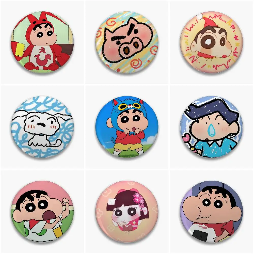 C-Crayon S-Shin-chan Badges Button Pin Handmade Brooch For Clothes Badge Backpack Decoration Accessories