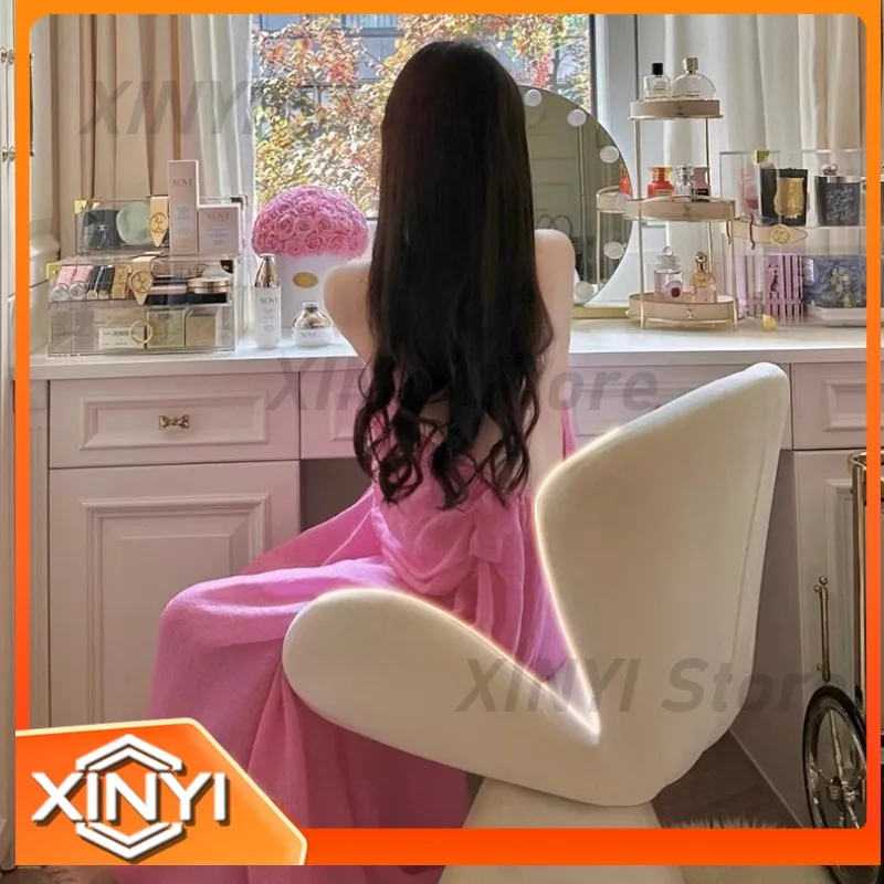 Rotating dressing stool Cream wind lounge chair Nail art makeup cloakroom  chair