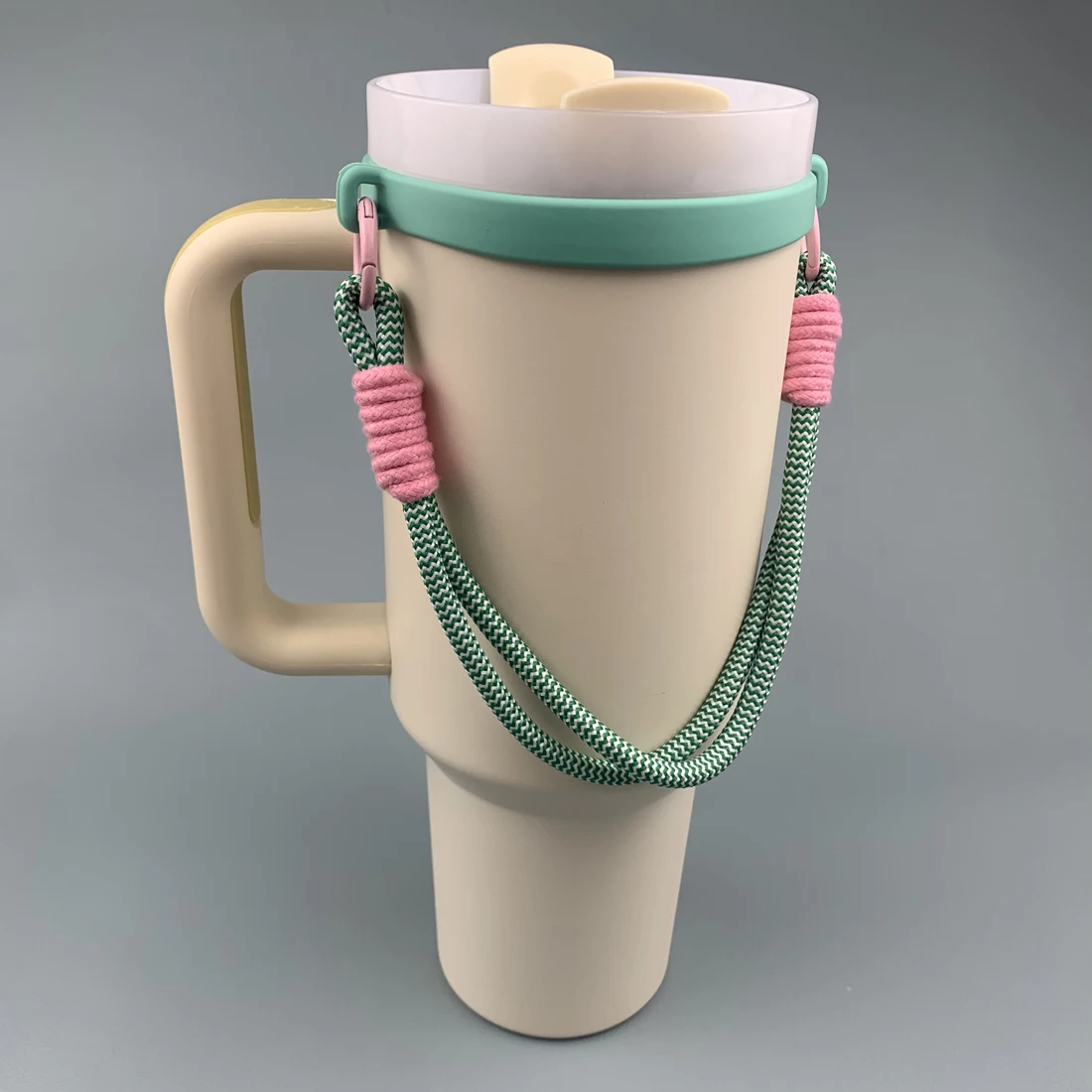 Water Bottle Handle Strap Compatible with 8-40oz Owala HydroJug Cup Braided Rope with High Elasticity Silicone Strap Boots