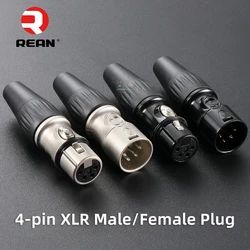 NUTRICK's REAN 4 Pin Gold-plated XLR Plug Connector Male/Female XLR Balanced Plug,YS1764BG/YS1774BG/YS1764/YS1774/YS1874/YS1864