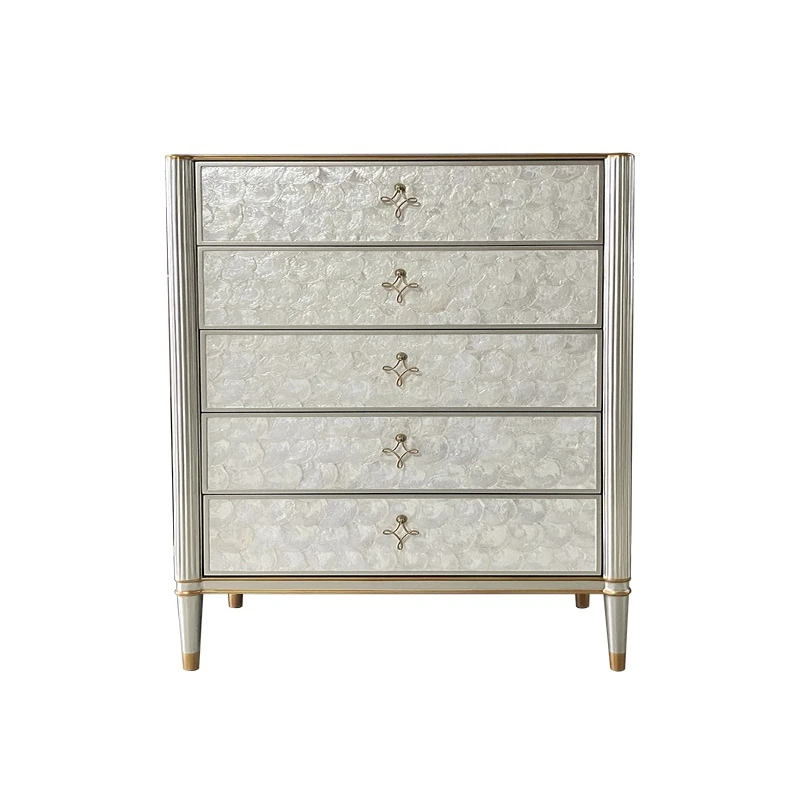 Solid wood shell chest of drawers Living room wall locker Bedroom storage cabinet