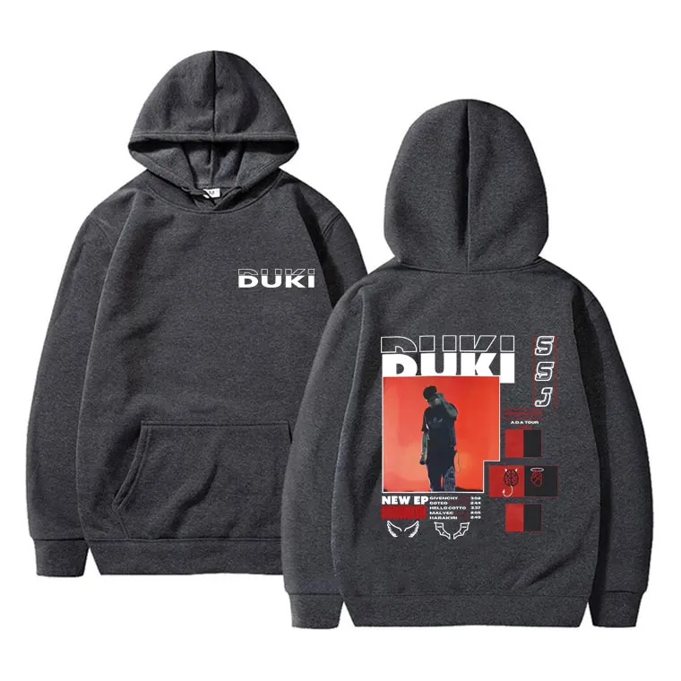 Fashion Rapper Duki ADA Tour 2024 Merch Graphic Hoodie Men's Clothing Vintage Oversized Pullover Hoodies Male Fleece Tracksuit