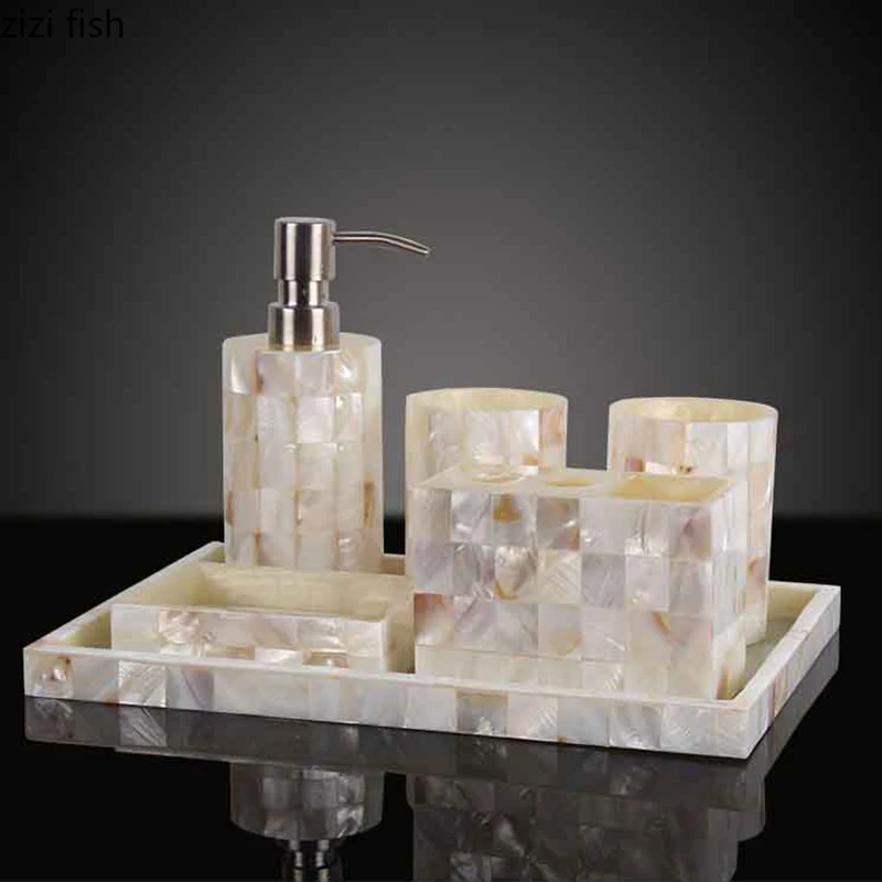 

Resin Bathroom Set Lotion Bottle Mouthwash Cup Toothbrush Holder Soap Dishes Creative Home Shampoo Hand Sanitizer Storage Bottle